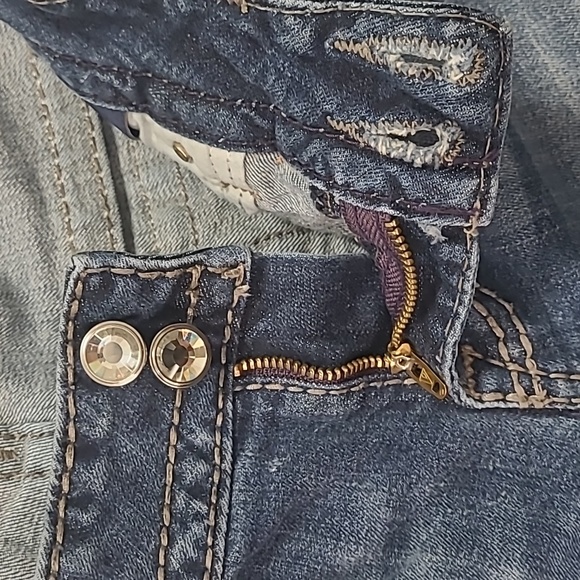 Vigoss The New York Capri Women's Denim Blue Jean Strech Flap Pocket 7/8 - Picture 5 of 8